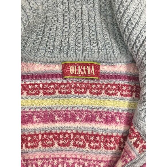 Oleana of Norway Wool Silk Fair Isle Cardigan XS/S | Nordic Designer Sweater - Picture 11 of 16